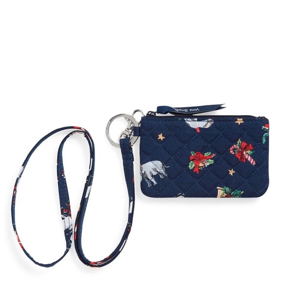Vera Bradley Handbags - Vera Bradley nwt Christmas holiday Snow Globe Motifs zip id lanyard